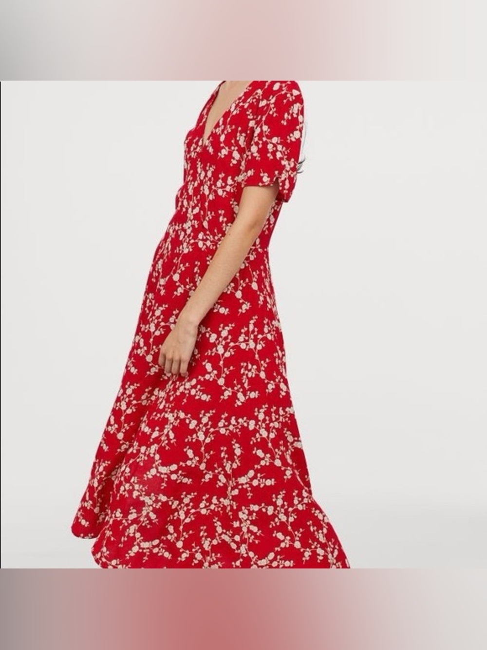 GP&J Baker x H&M Red Floral V-Neck Maxi Dress